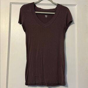 Mossimo Brown Gray V-Neck Short Sleeve Tee